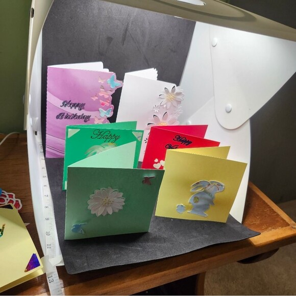 Hand Crafted Colorful All Occasoin Cards Set of 12 - Picture 6 of 16